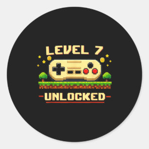 Adesivo Nível engraçado 7 desbloqueado jogo de vídeo 7º an
