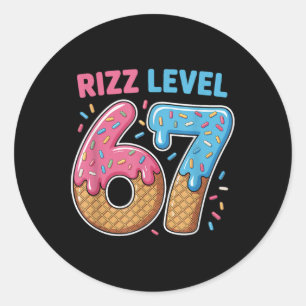 Adesivo Nível Rizz 67 Gíria Alfa Geração 67º Número Sorvet