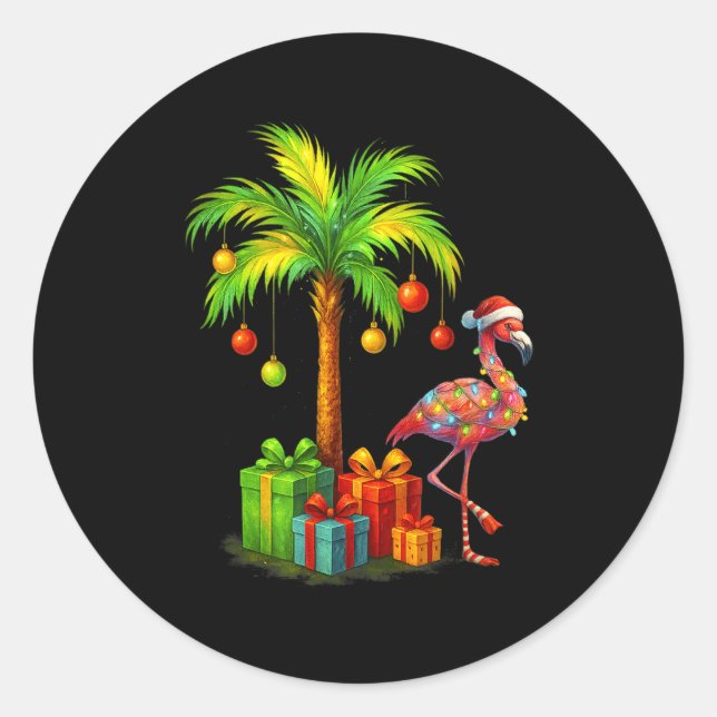 Adesivo Nk Flamingo Christmas Palm Tree Trocal Xmas  (Frente)