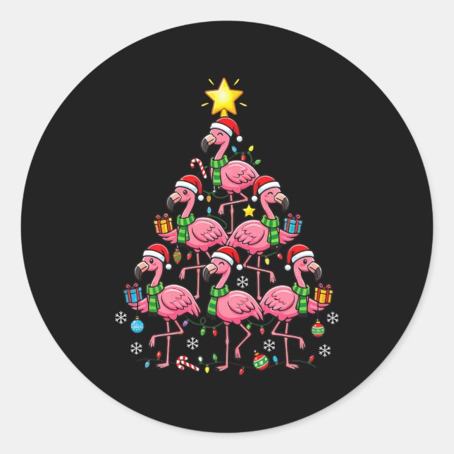 Adesivo Nk Flamingo Christmas Tree Santa Flamingo Holiday  (Frente)