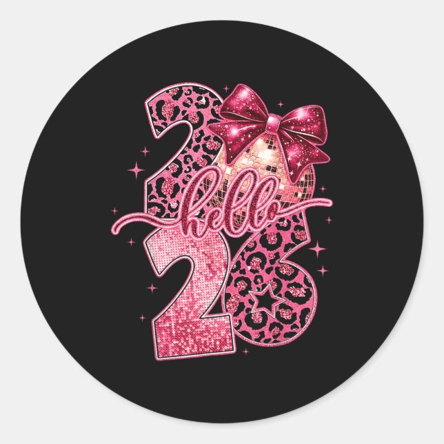 Adesivo Nk Leopard Hello 2026 Happy New Year Party Nye  (Frente)