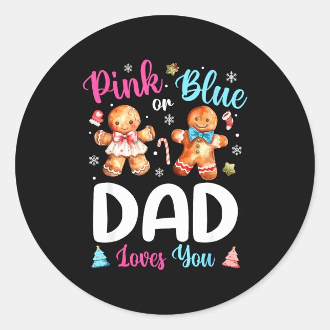 Adesivo Nk Or Blue Dad Loves You Gender Reveal Christmas  (Frente)