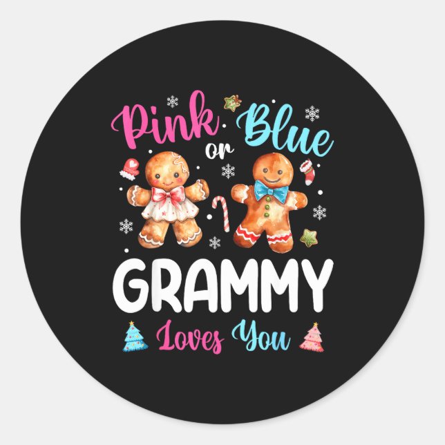Adesivo Nk Or Blue Grammy Loves You Gender Reveal Christma (Frente)
