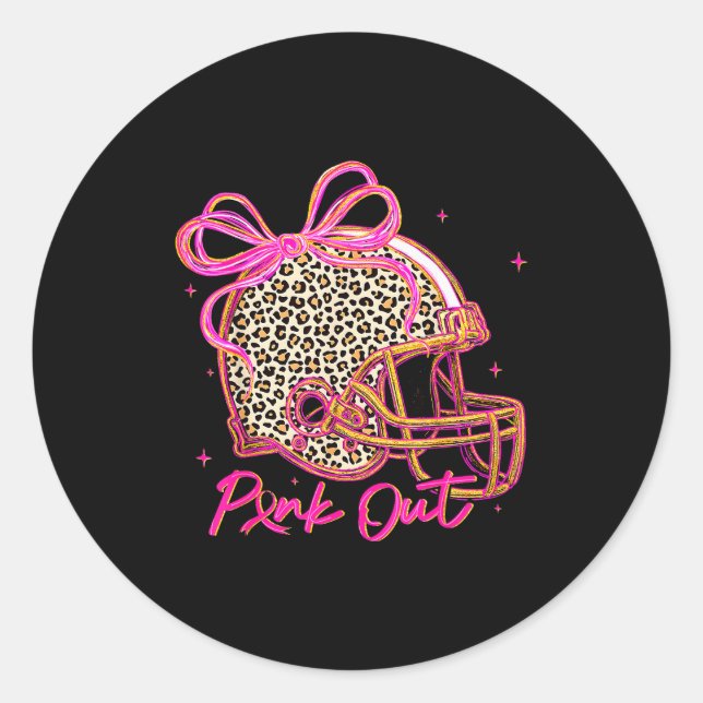 Adesivo Nk Out Leopard Football Helmet Bow Preppy Breast C (Frente)