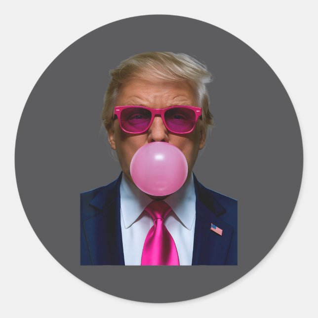 Adesivo Nk Sungles Funny Donald Trump Nk Bubble Gum 2024  (Frente)
