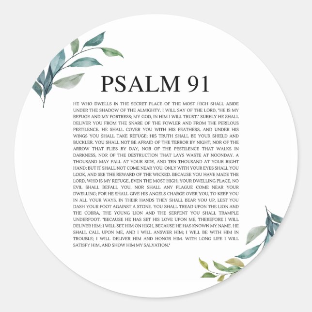 Adesivo NKJV Psalm 91 (Frente)