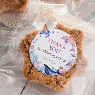 Adesivo No Aniversário do Sea Dolphin Sticker Labels