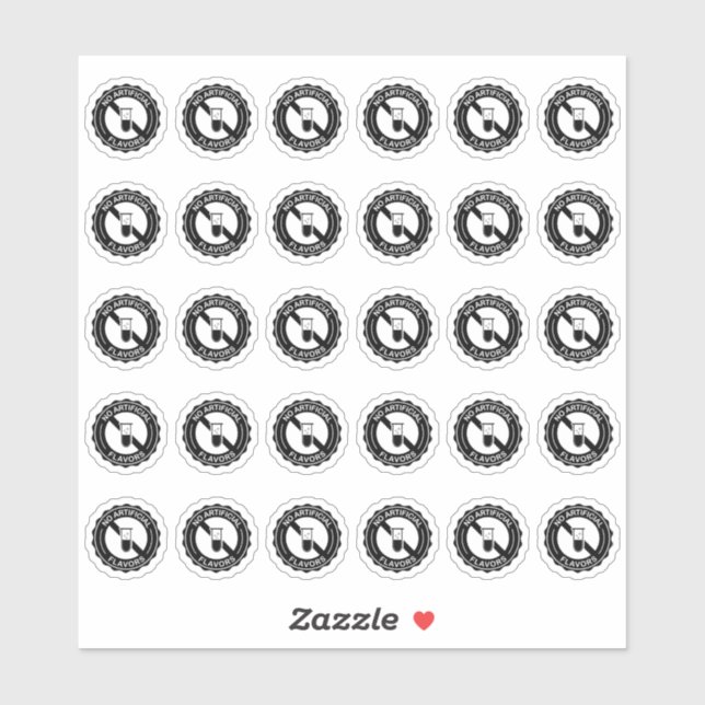 Adesivo No Artificial Flavors Mini Food Packaging Label (Folha)