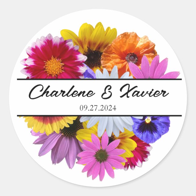 Adesivo No Bloom Wedding - Floral Redondo (Frente)