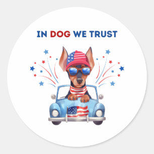 Adesivo No Cachorro, Confiamos No Pun Round Sticker