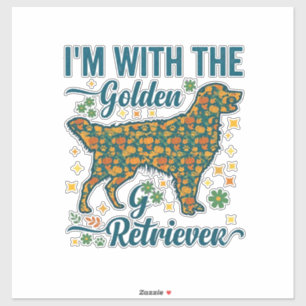 Adesivo No Cão Golden Retriever Halloween Abóboras Folhas_