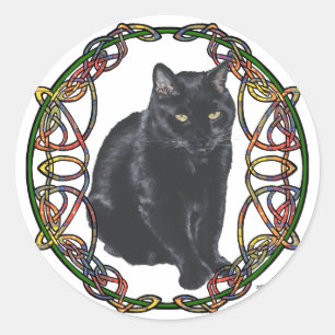 Adesivo Nó Celtico de Gato Preto