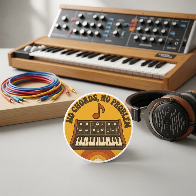 Adesivo No Chords, No Problem – Synth Nerd Humor (Criador carregado)