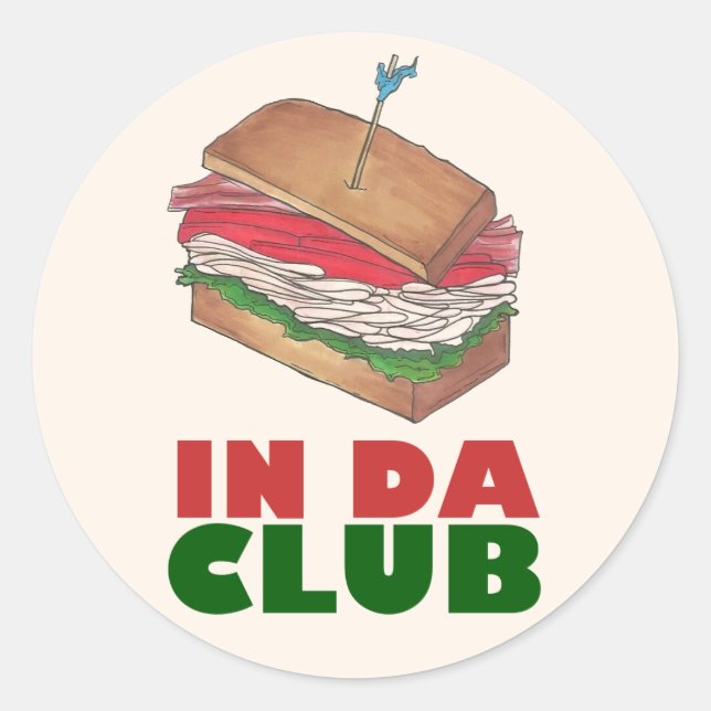 Adesivo No Da Club Turkey Club Sandwich Diner Comida Foodi (Frente)