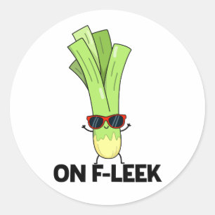 Adesivo No Fleek Cute Veggie Leek Pun