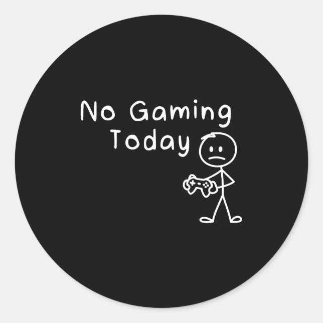 Adesivo No Gaming Today Funny Gamer Sad Stickman Gaming Lo (Frente)