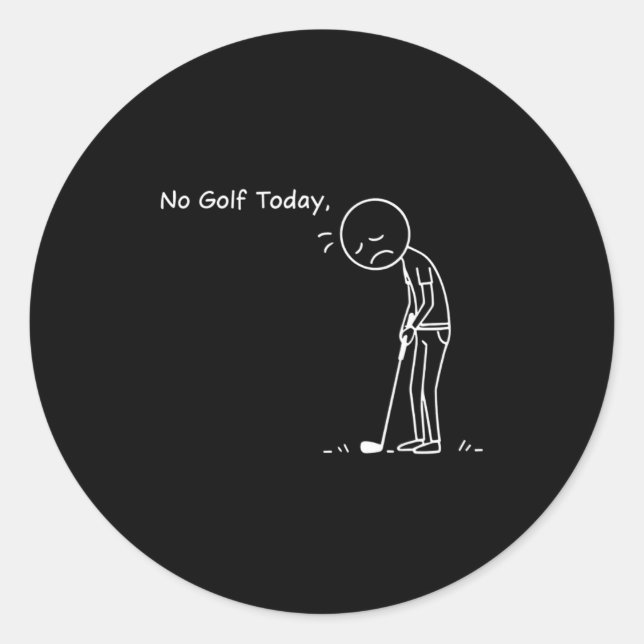 Adesivo No Golf Today Minimalist Golf Funny Stickman Golfe (Frente)