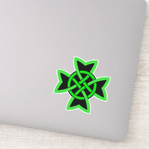 Adesivo Nó irlandês preto verde do céltico do símbolo