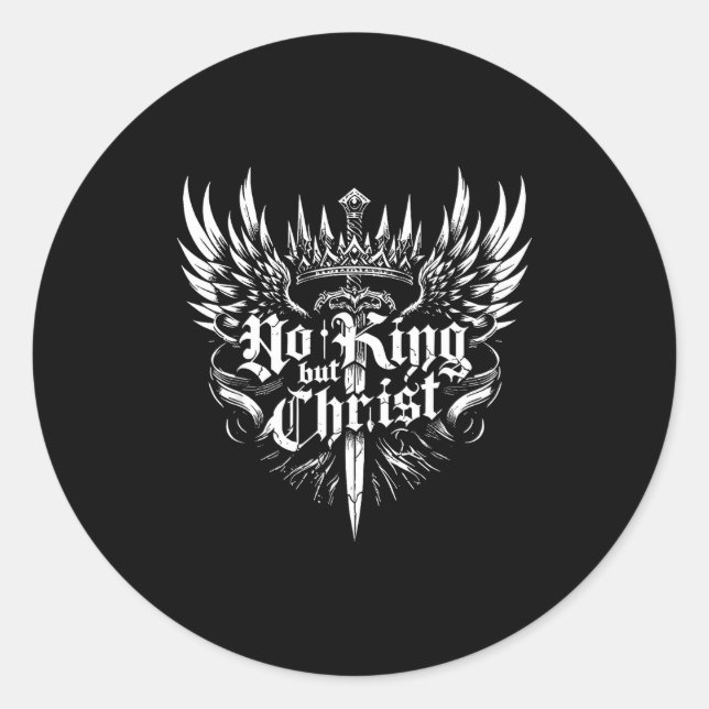 Adesivo No King But Christ Christian Faith Jesus Religious (Frente)