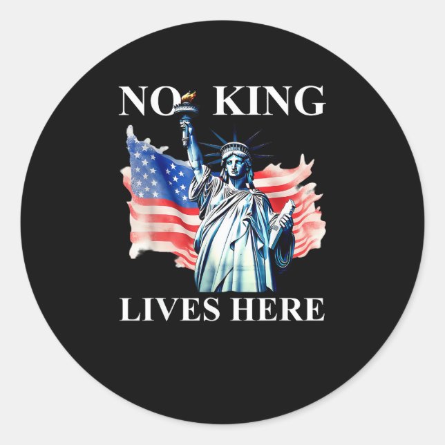 Adesivo No King Lives in America Freedom Flag Patriotic (Frente)