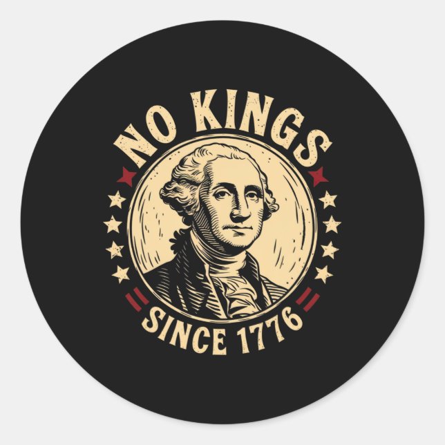 Adesivo No Kings In America 1776 Save Democracy Estados Un (Frente)
