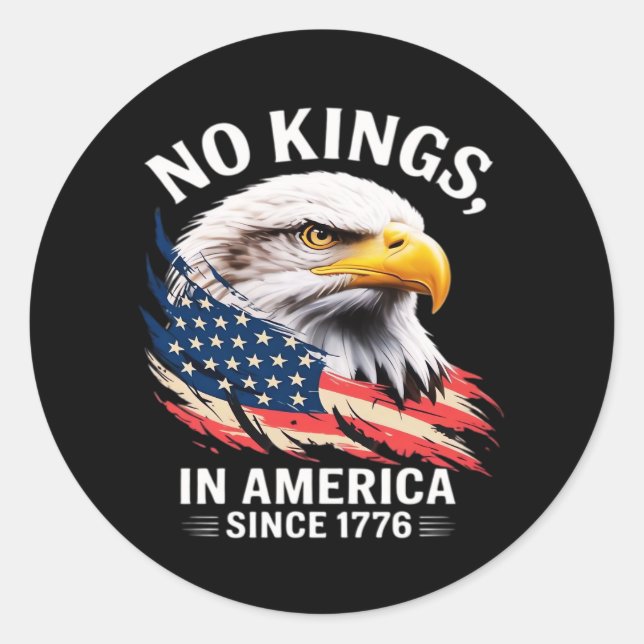 Adesivo No Kings In America Classic Retro Graphic Design (Frente)