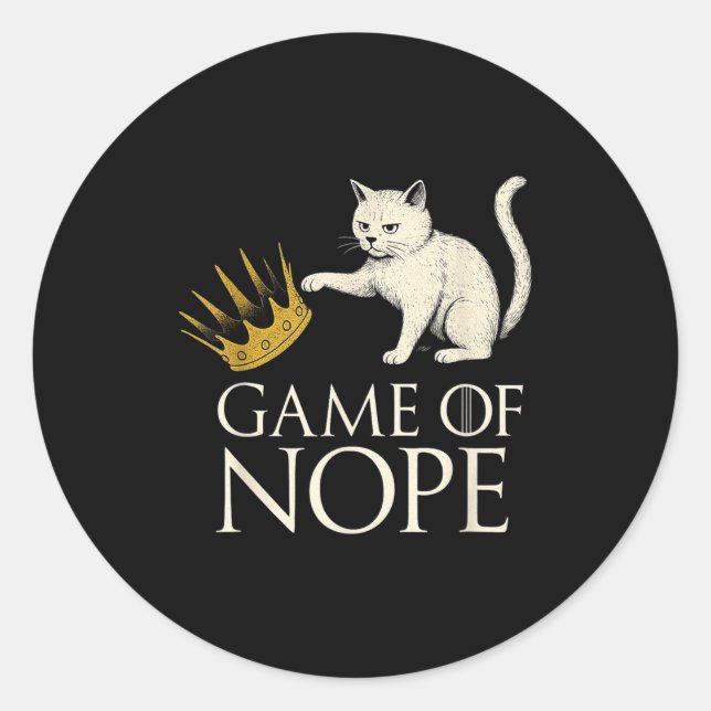 Adesivo No Kings In America Funny Black Cat Kicking Crown  (Frente)