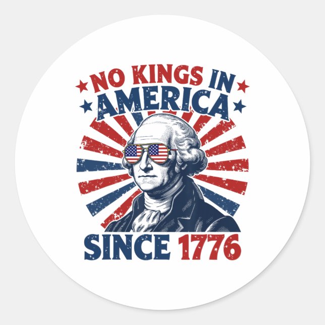 Adesivo No Kings In America Since 1776 Distressed Flag Usa (Frente)