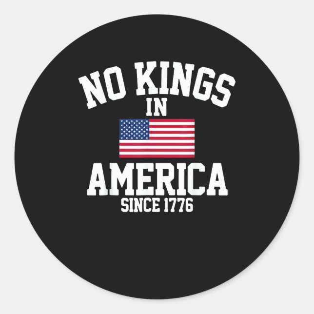 Adesivo No Kings In America USA Flag Retro Cool Style (Frente)