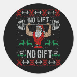 Adesivo No Lift No Gift Ugly Christmas Sweater Gym Santa