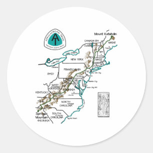 Adesivo No Logo Mapa de Trilha de Hiking Appalachian 