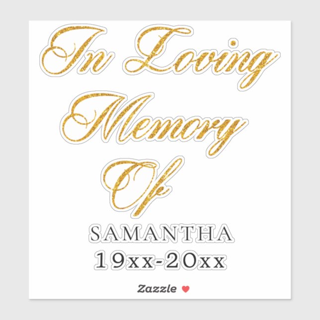 Adesivo No Loving Memory Custom car decals (Folha)
