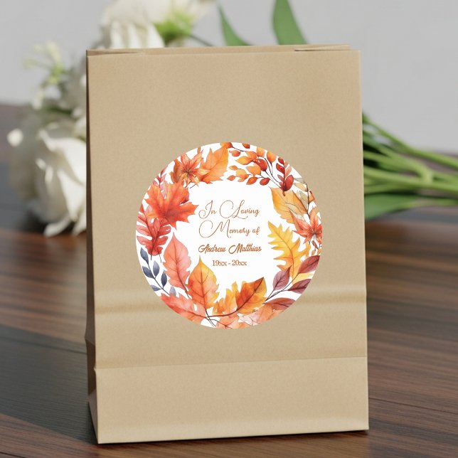 Adesivo No Loving Memory Funeral Fall Floral (Criador carregado)