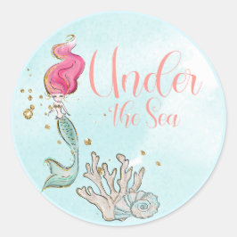 Adesivo No Mar, Sereia, Favor de Aniversário