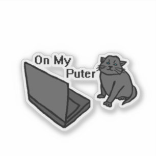 Adesivo No Meu Computador Divertido Meme de Gato