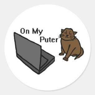 Adesivo No Meu Computador Engraçado Meme de Gato Marrom