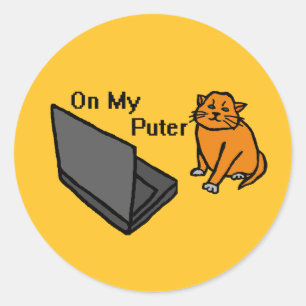 Adesivo No Meu Computador Engraçado Meme do Gato Laranja