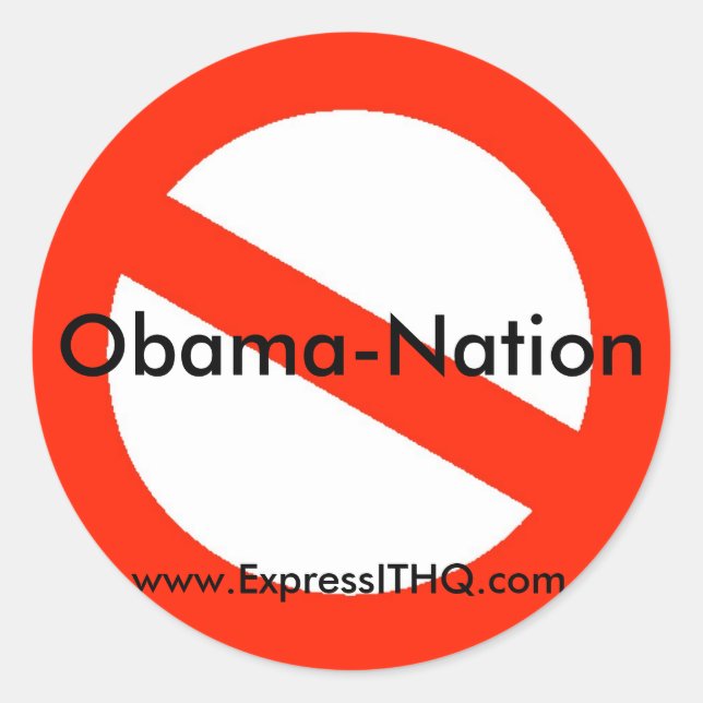 Adesivo No Obama-Nation, www.ExpressITHQ.com (Frente)