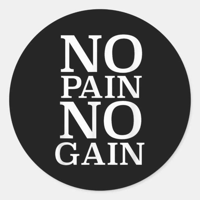 Adesivo No Pain No Gain Motivation  (Frente)