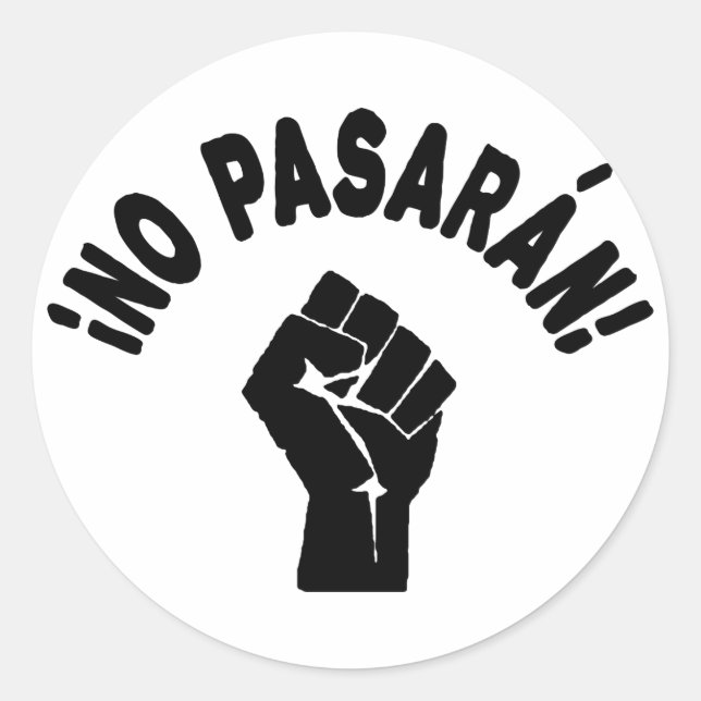 Adesivo No Pasaran - Eles Não Passarão (Frente)