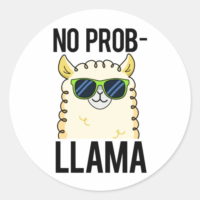 Adesivo No-Prob-Llama Funny Legal Llama Pun (Frente)