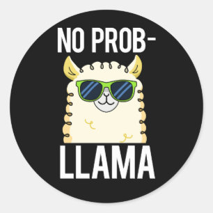 Adesivo No-Prob-Llama Funny Legal Llama Pun Dark BG