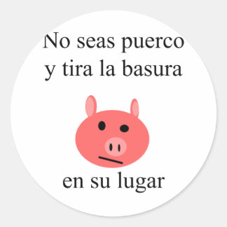 Adesivo No Seas Puerco Y Tira La Basura En Su Lugar