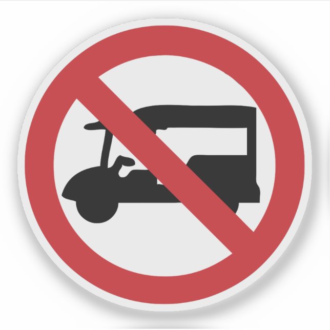 Adesivo NO Tuk-Tuk TAXI ⚠ Sinal de Estrada Tailandês ⚠ (Frente)
