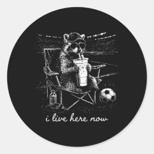 Adesivo No Verso Guaxinim Engraçado Campo de Futebol Eu Mo