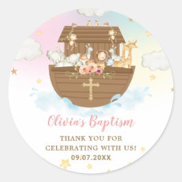 Adesivo Noah's Ark Cute Animal Girl Baptism Christening