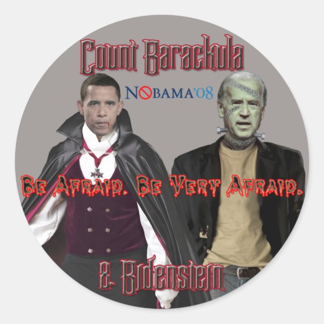 Adesivo Nobama Halloween - Barackula e Bidenstein Stickers (Frente)