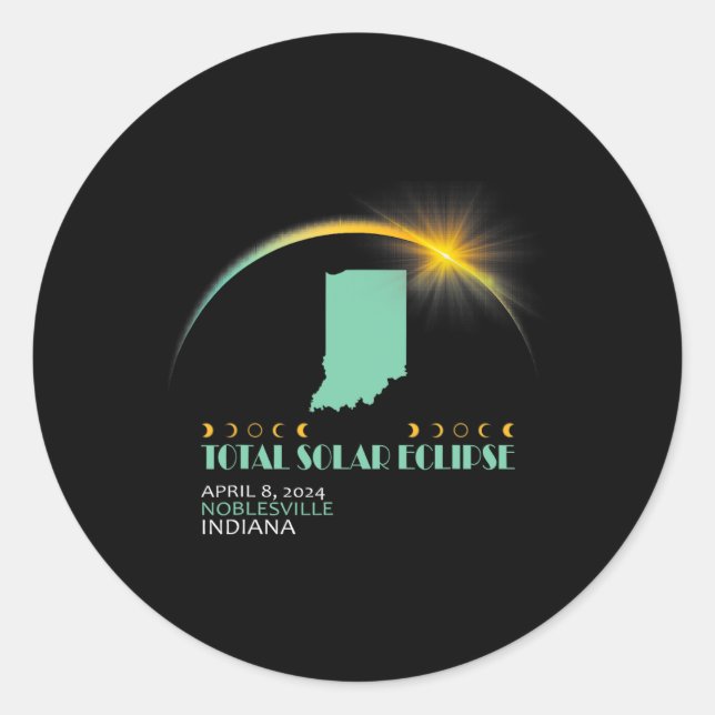 Adesivo Noblesville 2024 Eclipse Solar Total 1 (Frente)