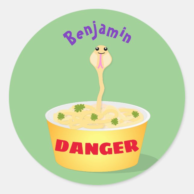 Adesivo Nódulos bonitos cobra ilustram humor com ilustraçã (Frente)