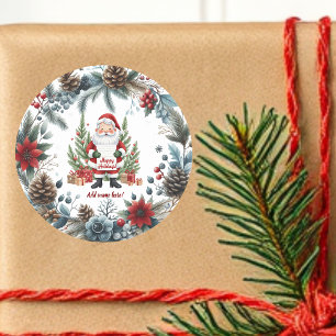 Adesivo Noel Claus Winter Wreath Happy Holidations